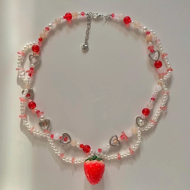 Strawberry bead necklace