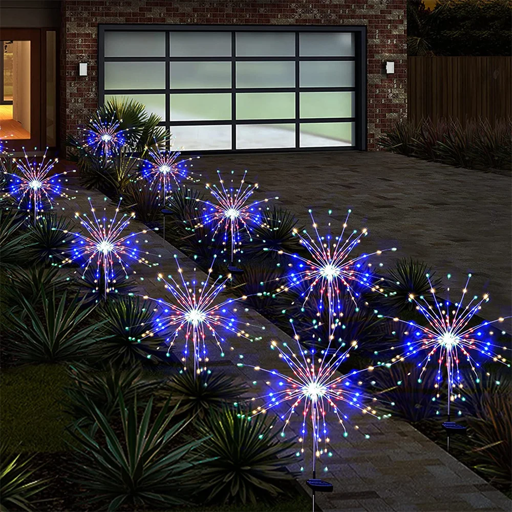 LED Solar Firework Lights Outdoor Garden Decoration Fairy Lights Waterproof Dandelion Lawn Lamp For Patio Garden solar lights camping light solar wall lamp solar fireworks lights solar led lights led fairy lights