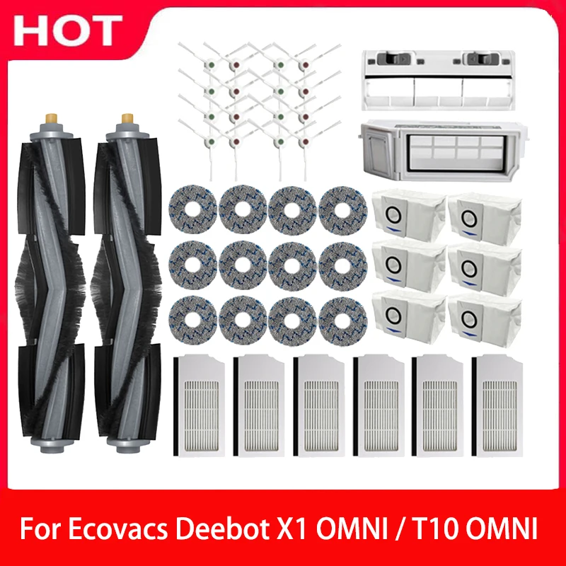 

For Ecovacs Deebot X1 OMNI T10 TURBO Vacuum Cleaner Robot Filter Side Brush Cleaning Cloth Spare Parts Dust Box Accessories