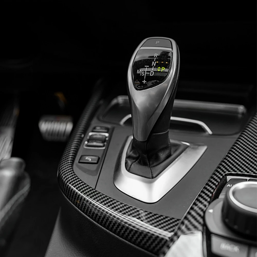 

Carbon Fiber Car Gear Shift Panel Side L Shape Strips Trim Interior Modification for BMW 3 4 Series 3GT F30 F31 F32 F34