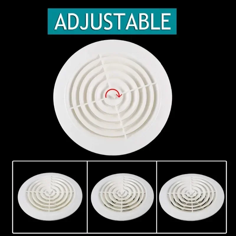 Round Air Vent Louver Grille Cover Outlet Adjustable Exhaust Vent Ducting Ventilation Grilles 75/100/125/150mm Air Cover