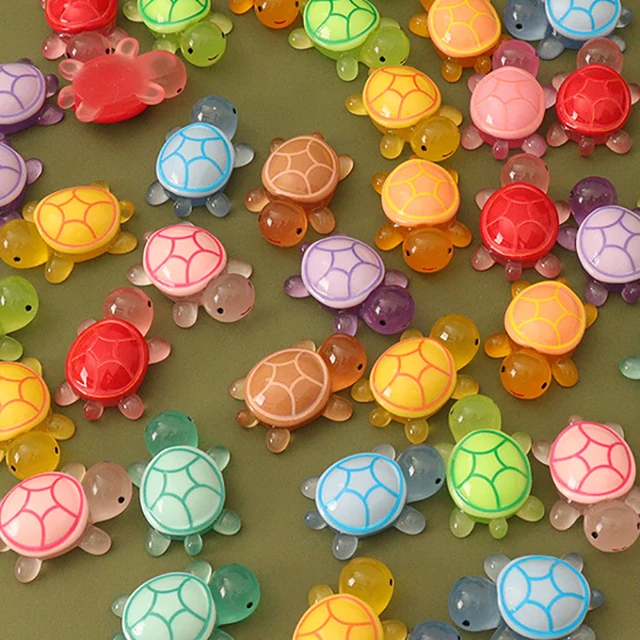 50 Pieces Luminous Mini Resin Turtles - Glow In The Dark, Tiny Decor For Crafts, Fairy Gardens, Dollhouses - View #10
