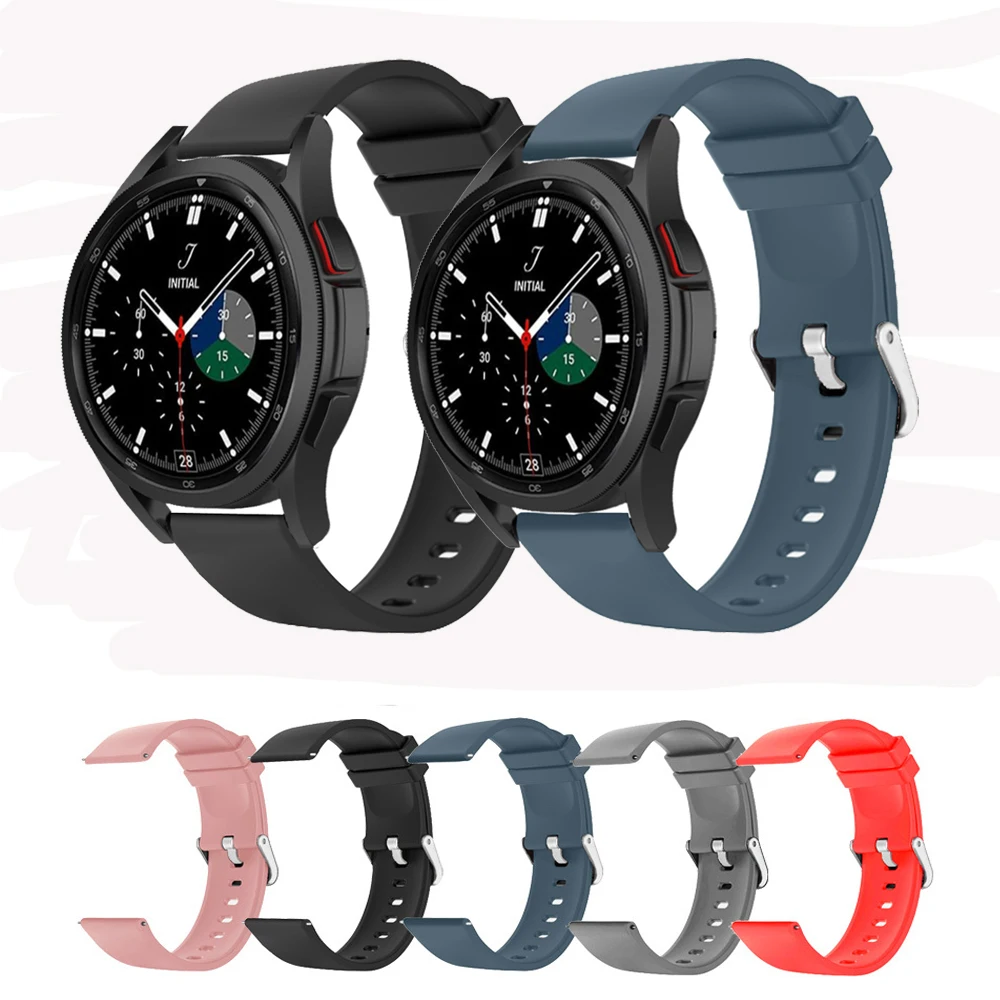 

Ремешок спортивный 20 мм для Samsung Galaxy Watch 4 40 мм 44 мм/4 Classic 46 мм 42 мм, мягкий силиконовый сменный Браслет для смарт-часов