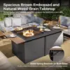 64" Gas Fire Pit Table for Outside Patio, 55,000 BTU Propane Firepit with Expandable Tabletop & Wind Guard 3
