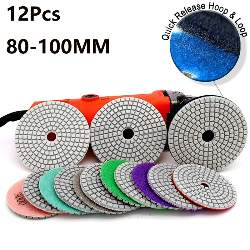 3/4 Inch Resin Polimento Disc Wet Flexible Polishing Pads For Marble Cobblestone Quartz Stone Abrasive Polishing Tools 12PCS bloor скребок гуаша для лица лапка из розового кварца премиум gua sha quartz stone paw