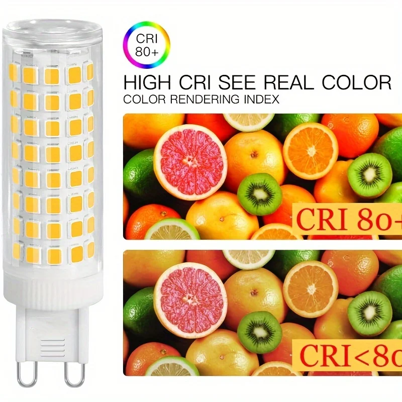 무지향성 LED 전구, 천장 선풍기, 샹들리에, 밝기 조절 불가, 110-220V T3/T4 베이스 교체, G9 12W, 5 개