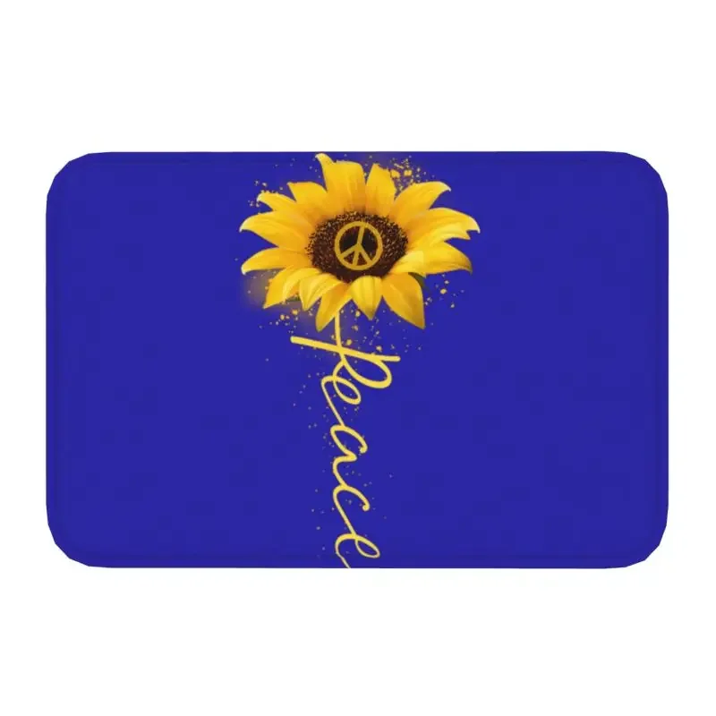 

Peace Sunflower Door Floor Bath Kitchen Mat Anti-Slip Indoor Beautiful Doormat Toilet Entrance Carpet Rug