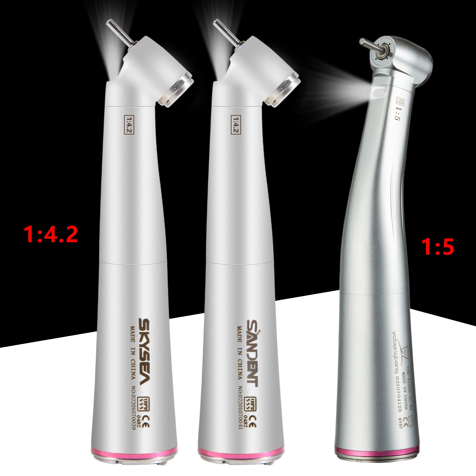 

NSK Style Dental 1 to 5 /1 to 4.2 Increasing LED FIber Optic Contra Angle Handpiece