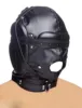 Fetish Sex Mask Bdsm Bondage Sexy Headgear Open Mouth Gag Blindfold Leather Restraint Hood Mask Sex Toys for Couples Adult Games 1