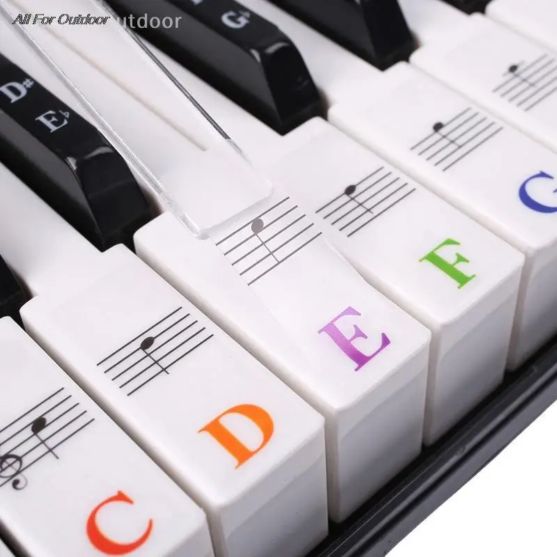 1Pc Multicolour Piano Stickers Keyboard Key Note Removable Piano Keyboard Note Labels Stickers for Kids Beginners