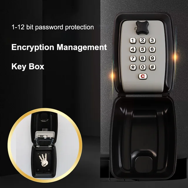 Waterproof Key Safe Box 12 Digits Code Combination Password Anti-theft Keys Storage Box For Office Home Homestay Outdoor Use 3