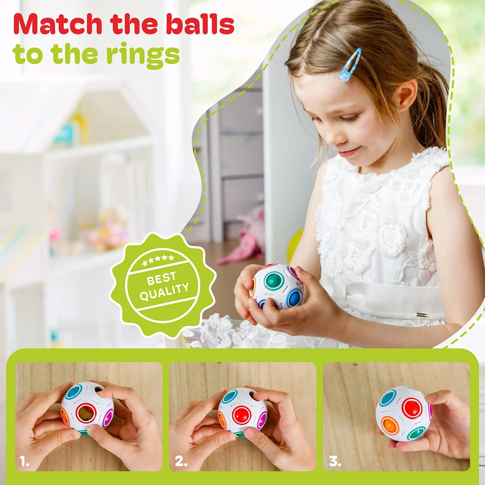 Puzzle Toys Creative Magic Spheric Cube Speed Rainbow Ball Puzzles Learning Educational Toys For Children Adult Office Anti Stress Gifts puzzle toys anti stress toys puzzle cube magic puzzle cube kids educational toys