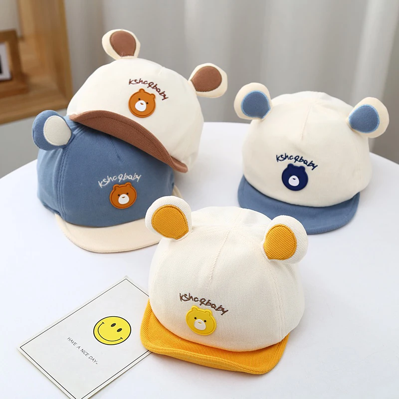 

1pc Baby Hat Spring And Summer Men And Girls Autumn And Winter Duck Tongue Cap Cute Baby Sun Children Bear Baseball Cap Tide