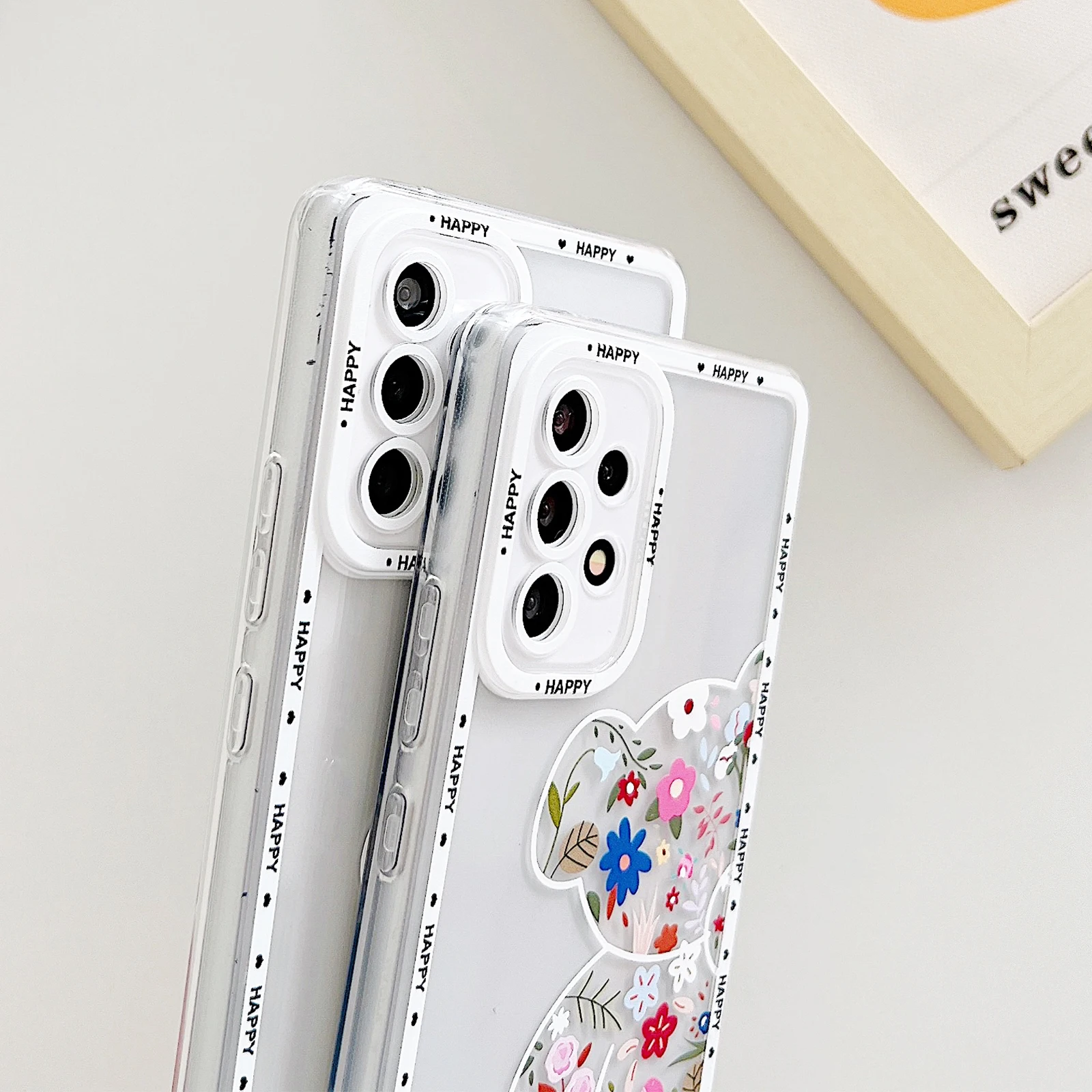 Cute Flower Cool Bear Shockproof Case For Samsung S23 Ultra S22