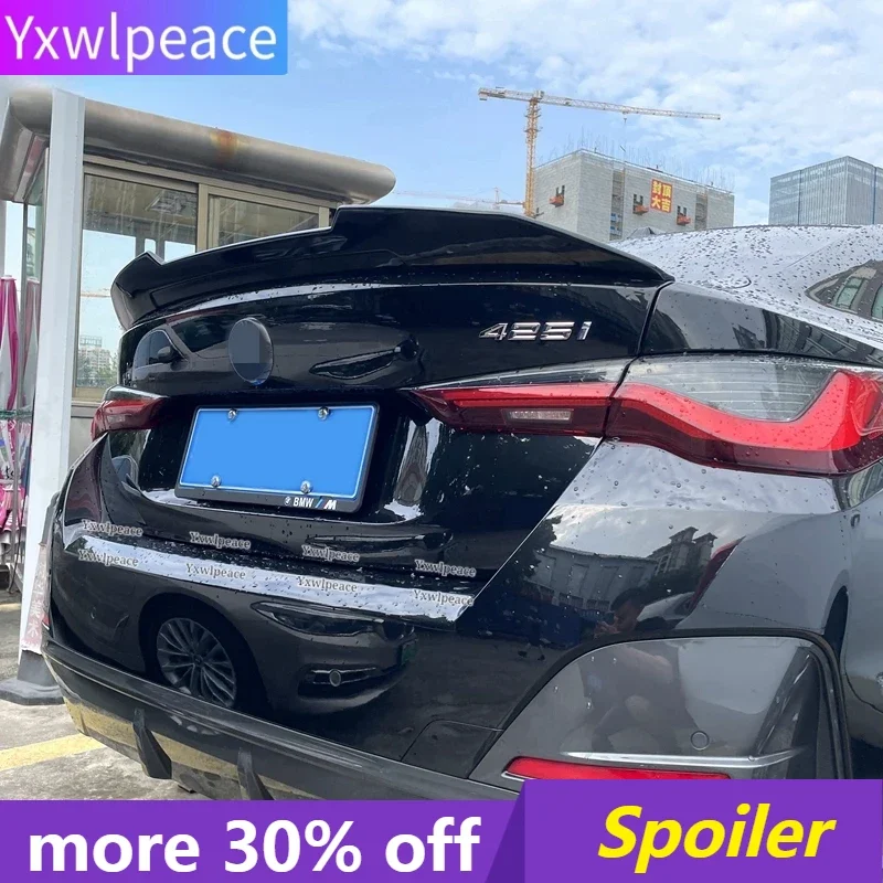

For BMW 4 Series G26 2021 2022 2023 ABS Plastic PSM Style Unpainted Color Rear Trunk Lip Spoiler Body Kit Accessories