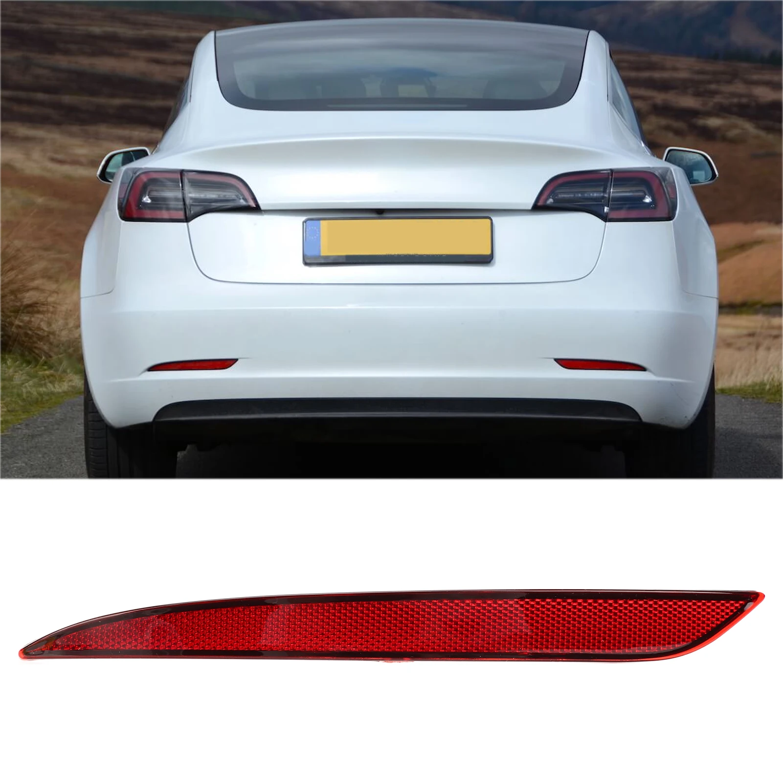 Rear Bumper Reflector Red Lens Car Tail Reflector Light Replacement For ...