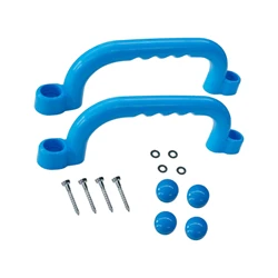 Playground Playhouse Grab Handles - Set of 2 Sturdy Bars for Kids' Jungle Gym and Backyard Treehouse (Blue 1)