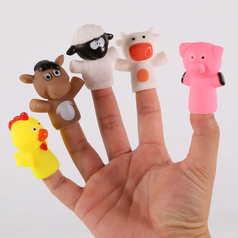 FingerPuppetsPlasticToyBabyMiniAnimalsEducationalHandCartoon