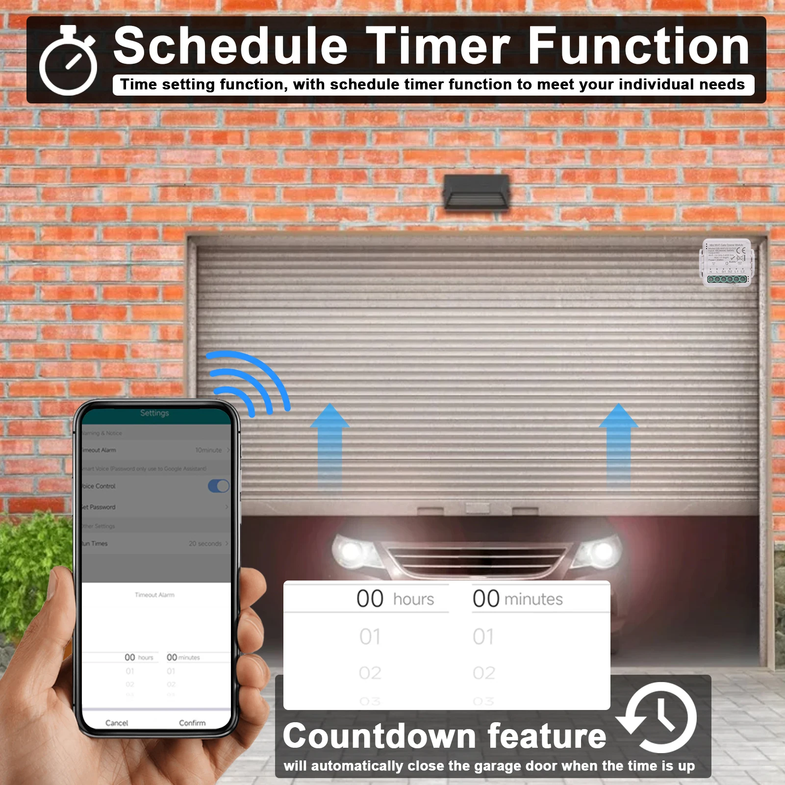 Smart Wi-Fi Garage Door Opener Module Tuya APP Voice Control Compatible with Google Home Remote Control Timer Function Device Sh