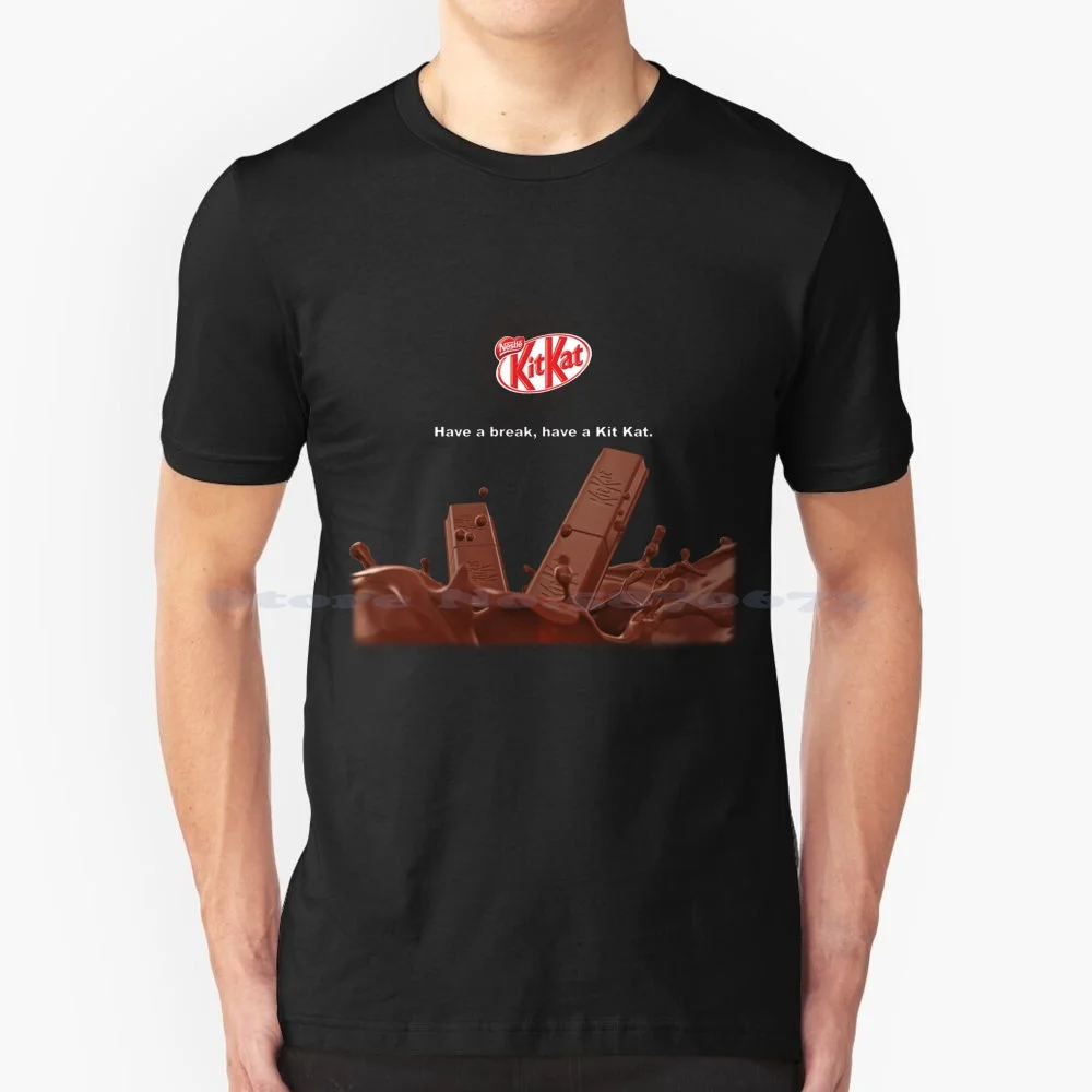 Camiseta de un lobo solitario, camisa 100% de algodón, Kitkat, Chocolate, comida, Waffle