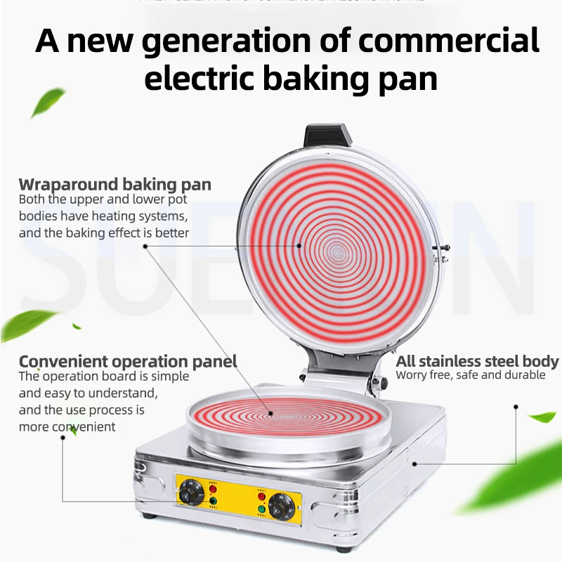 Commercial Electric Baking Tray Double-sided Heating Pancake Machine Desktop Pancake Stove Temperature Control Machine