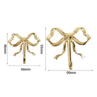 Retro Brass Bow Shape Wall Hook Gold Functional Bow-Knot Hook Wall Hangings Decorative Wardrobe Hanger Clothes Coat 2
