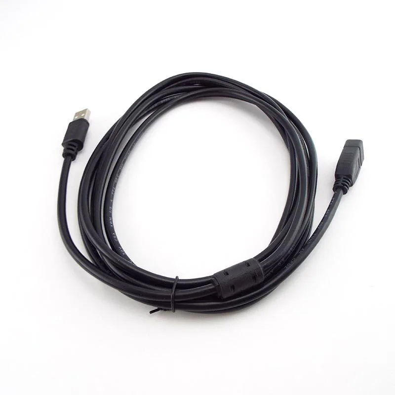 1.5/3/5m 검정색 USB 2.0 남성-유형 A 여성 확장 확장기 커넥터 전원 데이터 전송 M/F 어댑터 케이블 와이어 리드