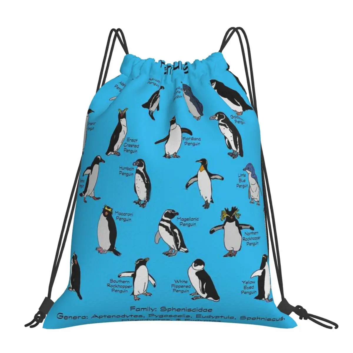 

Penguins Backpacks Multi-function Portable Drawstring Bags Drawstring Bundle Pocket Sports Bag Book Bags For Man Woman Students