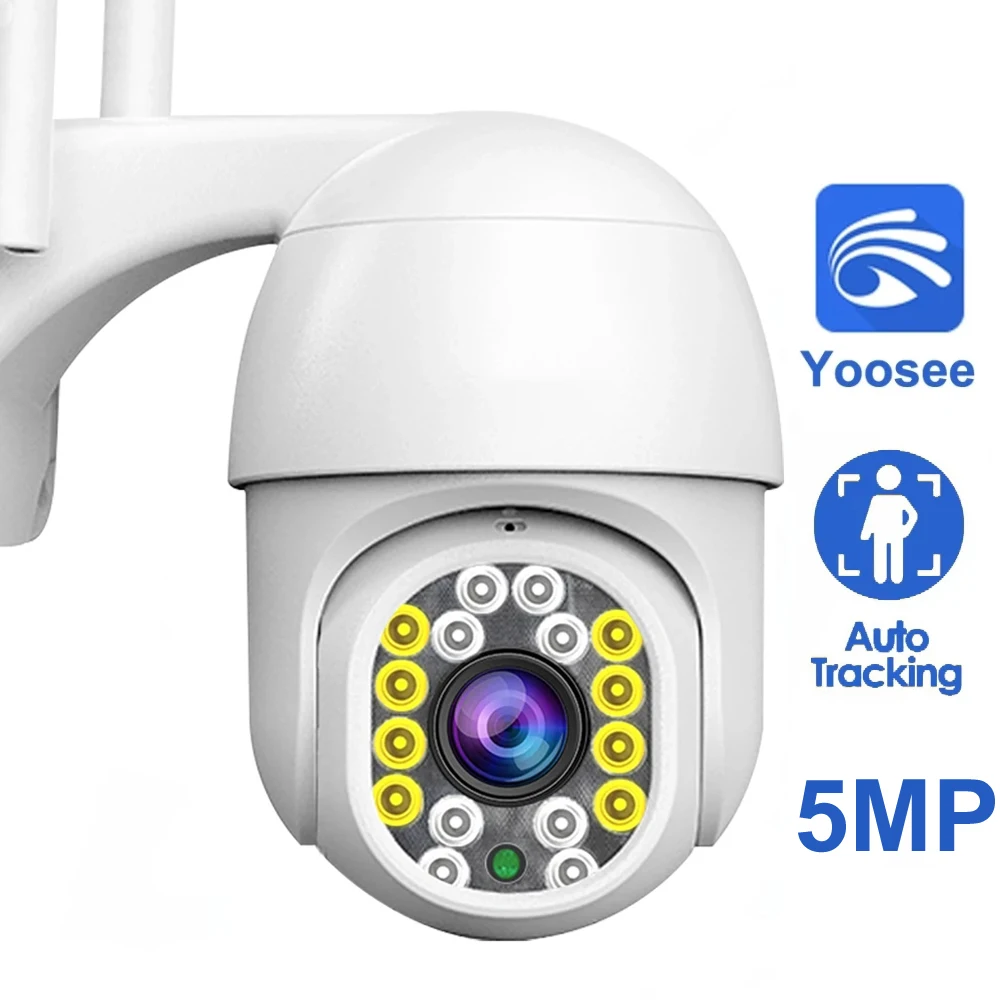 Yoosee 2Mp 5Mp Wifi Ptz Telecamera Ip Telecamera Wireless Esterna Ai Auto Track Alarm 4X Zoom Digitale H.265 Cctv Mini Telecamera Di Sicurezza