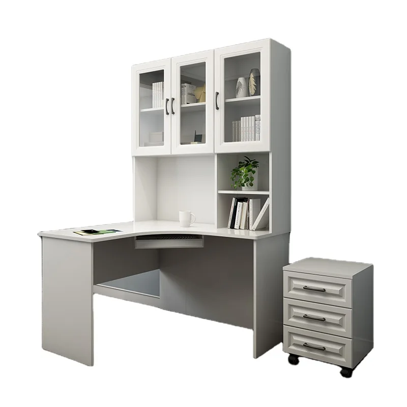 Modern minimalist home corner computer desk bookcase one table study desk writing desk