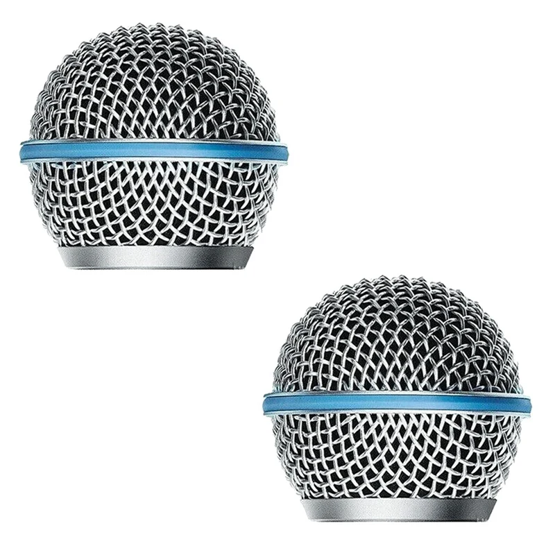 2 Pz Microfono Grill Mic Griglia Di Ricambio Mic Testa A Sfera Maglia Per Shure Beta58A Sm58 Pgx24 Slx24