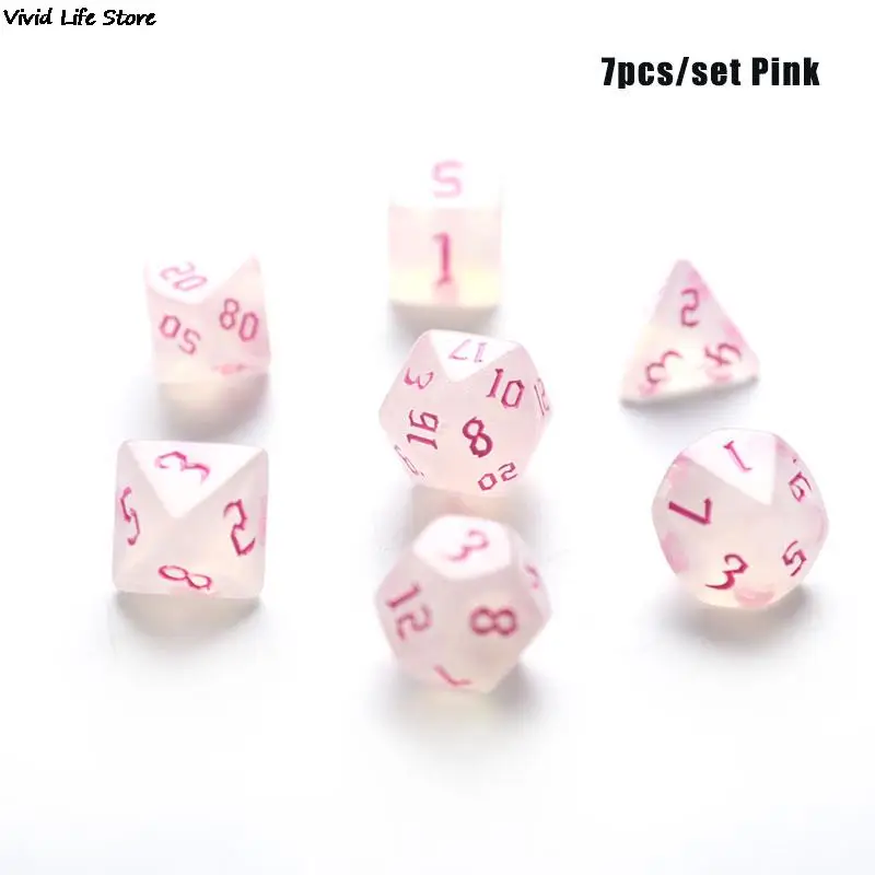 Enchanting Iridescent Glitter Polyhedral Dice Set