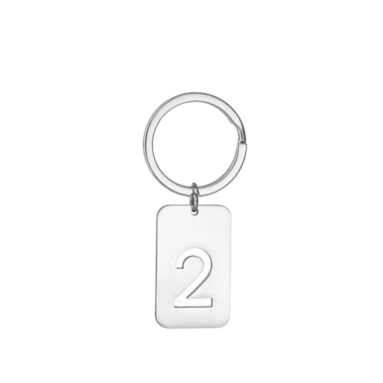 Elegant Stainless Steel Number Key Ring Jewelry Gift