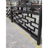 Chinese antique aluminum alloy balcony guardrail aluminum art villa terrace fence wood grain transfer courtyard fence fence pole