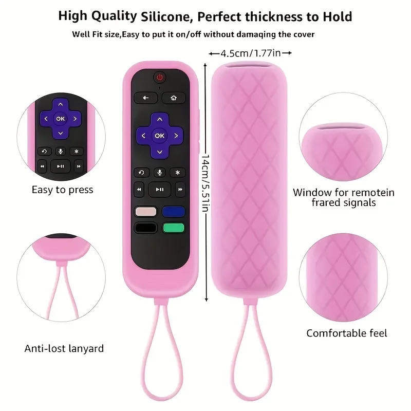 Silicone remote cover luminous for Roku TV Remote Roku Simple Remote Voice without Headphone Jack silicone remote case silicone remote sleeve silicone case protector remote controller cover
