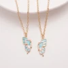 2 Pcs/Set Butterfly Best Friend Pendant Necklace For Women Friends Adjustable Couple Broken Heart BFF Friendship Jewelry Gift 3