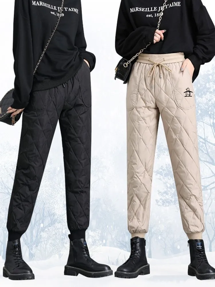 신상바지 High Waist Casual Pants Anew Women Golf Wear Winter Luxury Brand Golf Pants Thickening Sports Women Clothes
