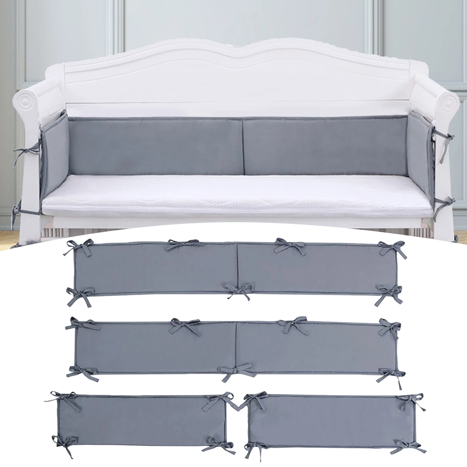 

Дышащий бампер для кроватки, подкладка для кроватки, Раздельный защитный бампер для кроватки, противоударный хлопковый подкладка для кроватки, защита с мягкими краями для ребенка