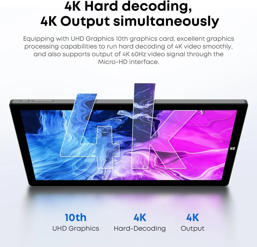 12” CWI535 UBook LPDDR3 12GB RAM  512GB ROM Windows 11 Home Tablet PC 64-Bit Intel (R) Celeron  N4120 CPU 2160 x 1440 IPS 5