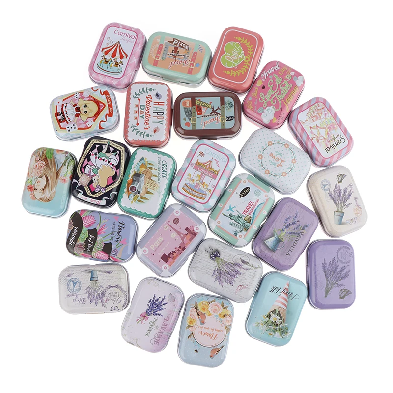 

Random Mini Tin Metal Box Sealed Jar Packing Boxes Jewelry Candy Box Small Storage Cans Coin Earrings Headphones Gift Box Random