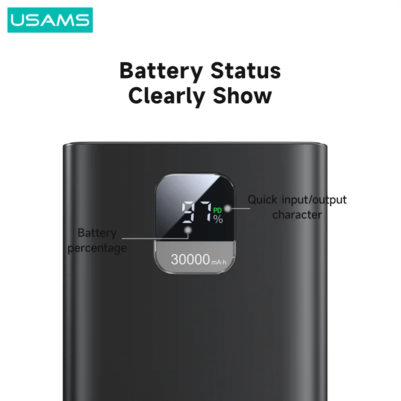 USAMS – batterie externe 30000mAh, 65W, charge rapide, Powerbank, PD, QC,  AFC, FCP, PPS, pour ordinateur portable, tablette, Smartphone, Switch -  AliExpress