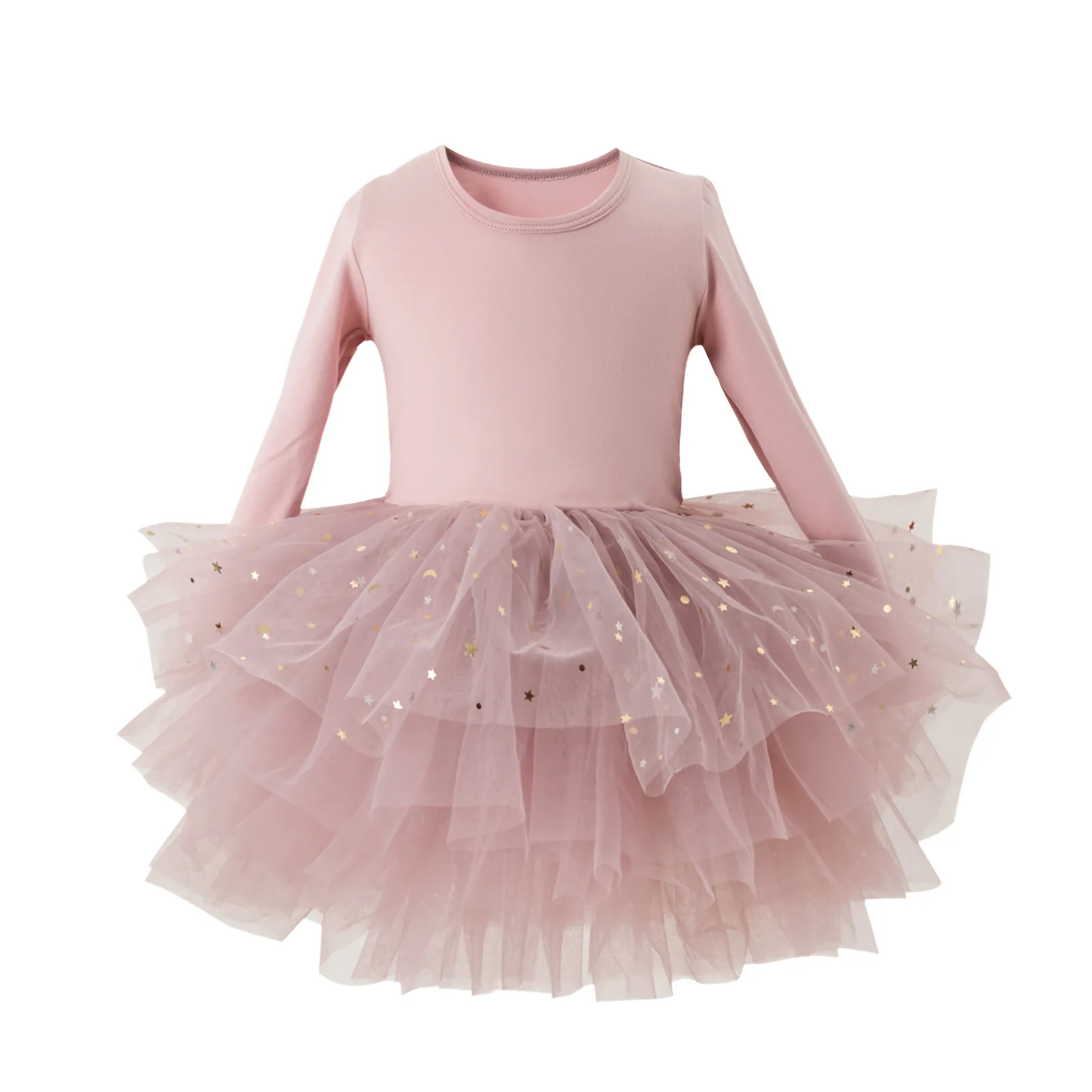 Girls Dress Princess Costume Children Dance Suit Girl Ballet Tutu Dress Fashion Kids Dancing Party Long Sleeve Vest Dress Performance Costume Princess Wedding Girl L011