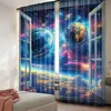 2Pcs Space Galaxy Curtains Universe Nebula Galaxies Solar Planet Suitable For Bedroom Living Room Dining Room And Bathroom 1