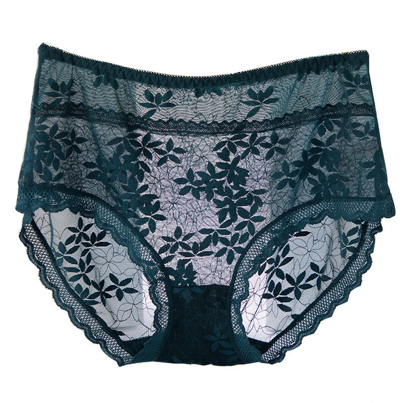 

100KG Plus Size Women's High Waist Sexy Hollow Out Pants 100kg Lace Pure Cotton Briefs Underwear Lingerie Kawaii Panties