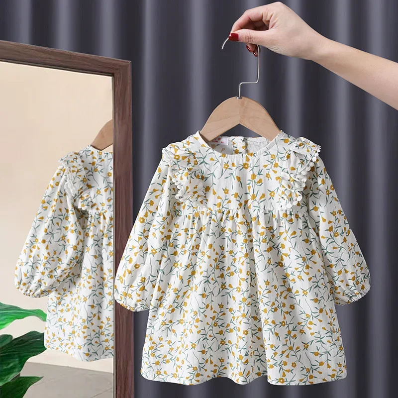 

12M-6Y Girl's Dress Children's Clothing Love Sweet Cotton Breathable Clothes Baby Princess Dress Kids Casual Dress Kids Clothes
