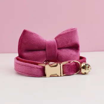 Lexie Bow & Bell Pet Collar – Persian Rose