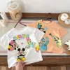 Mickey Mouse Cartoon Boy's T-shirt Short Sleeved Top Round Neck T-shirt For Children Aged 1-7 Summer Kids Cloths Girls' T-shirt 1