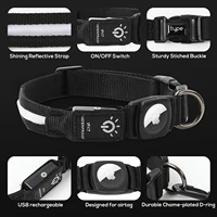 Led Dog Collar For Apple Airtag Finder WaterProof Light USB Chargeable Airtag Collar Pet Accessories for Puppy Medium Large Dogs 1