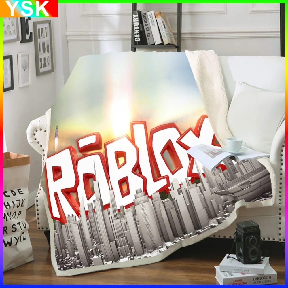 ROBLOX Flannel Blanket Thickened Cover Soft Warm Skin-friendly Blanket  Family Sofa Blanket Two-dimensional furniture products - AliExpress