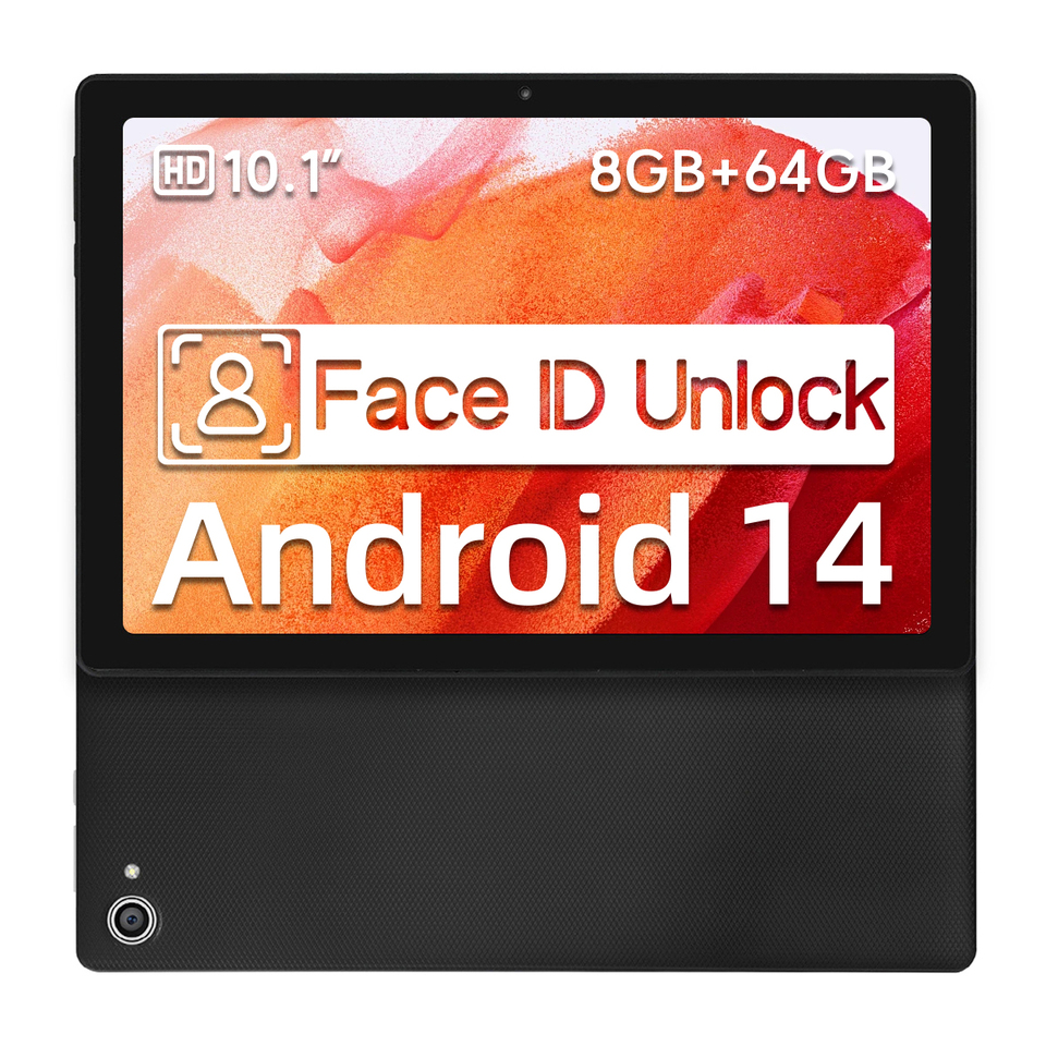 URAO C10 Tablet Android 14 10 Inch Phblet 8GB RAM 64GB ROM (1TB TF) Widevine L1 HD Octa-Core 2.0 GHz WiFi 6 Bluetooth 5.0 Black
